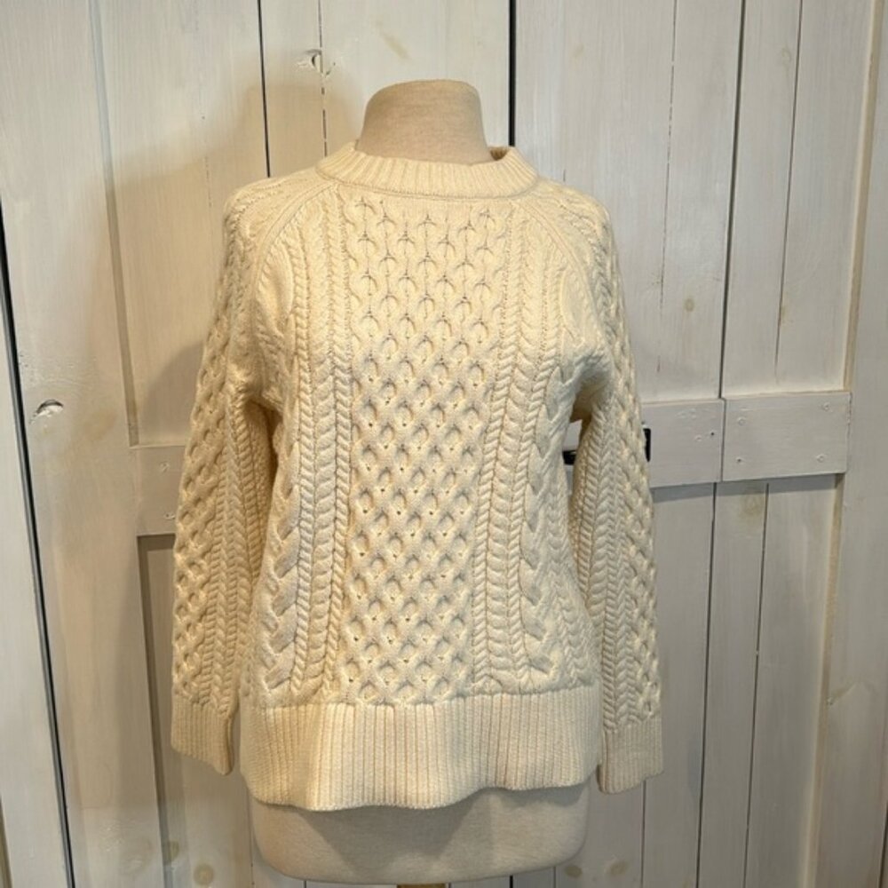 J Cream Cream Cableknit Sweater